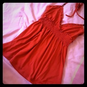 Red halter top